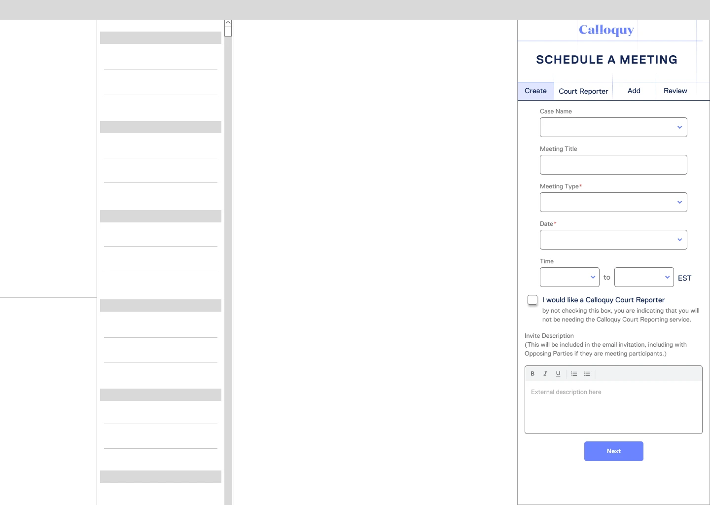 Outlook add-in create meeting screen