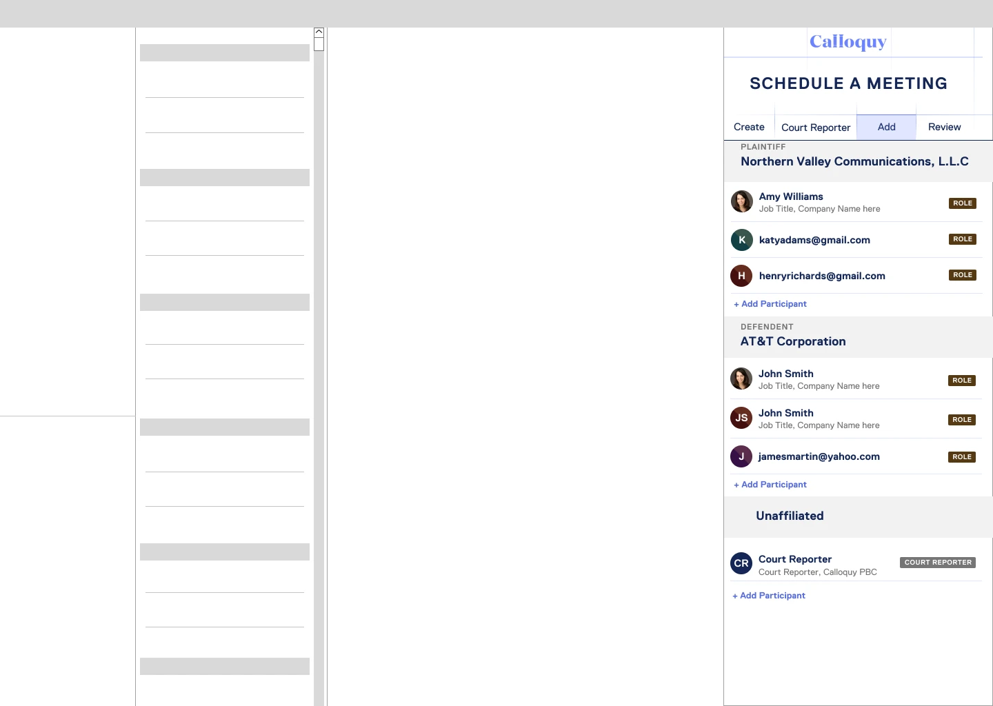 Outlook add-in add participants screen